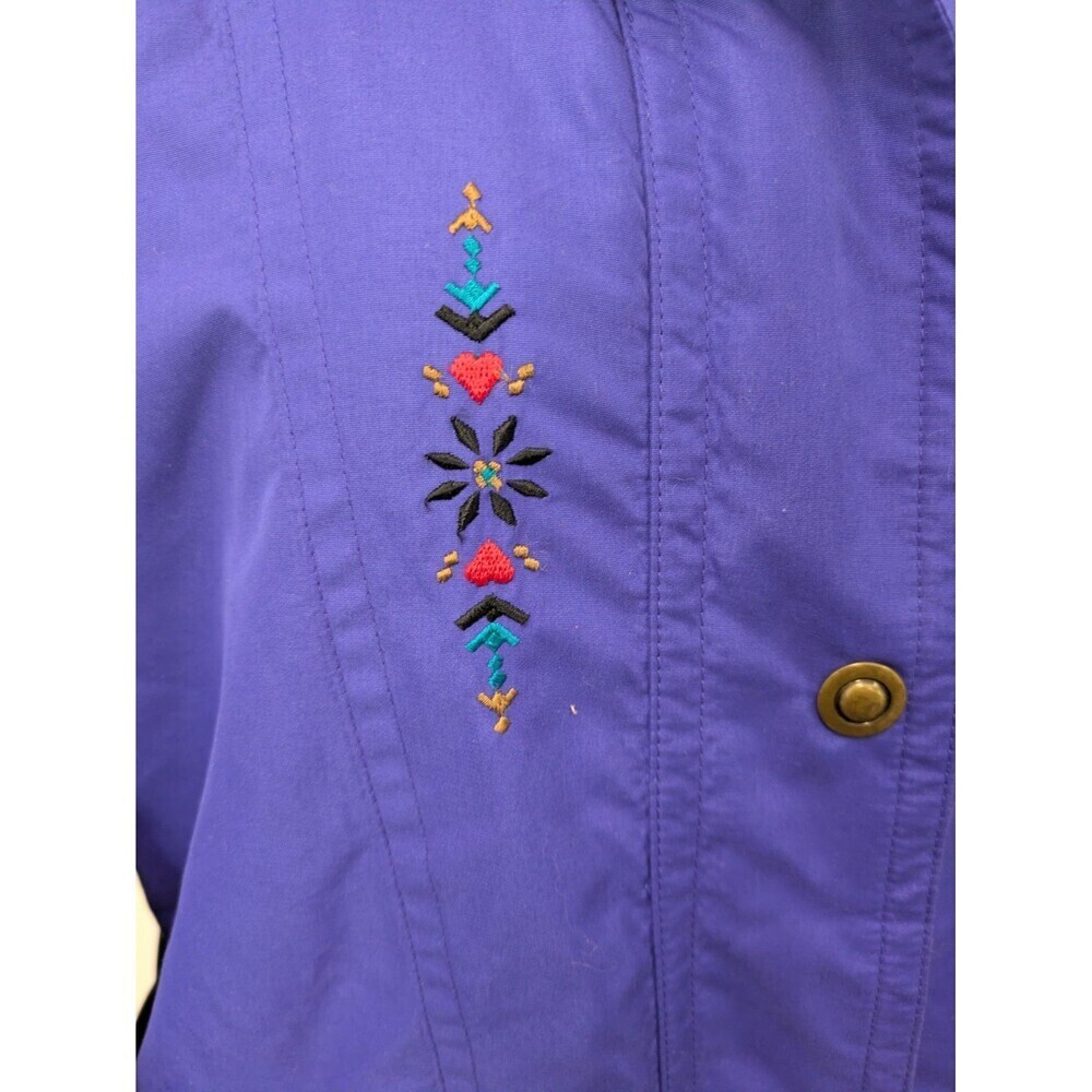 Vintage Fera Skiwear Jacket Blue Purple Women's S/M Ski Retro 90s Hearts - Picture 9 of 15